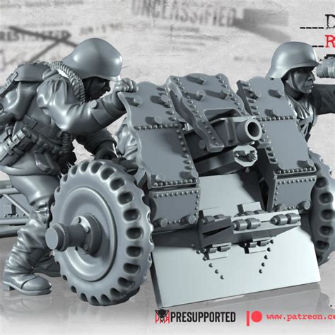 D Printable Wwii German Light And Medium Artillery By Battlecat Miniatures