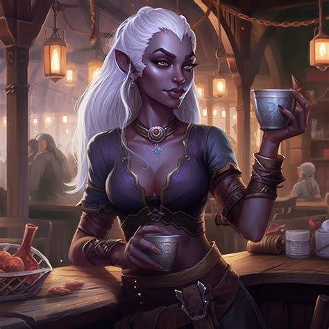 E Lonya Drow Waitress Character In The D D Verse World Anvil