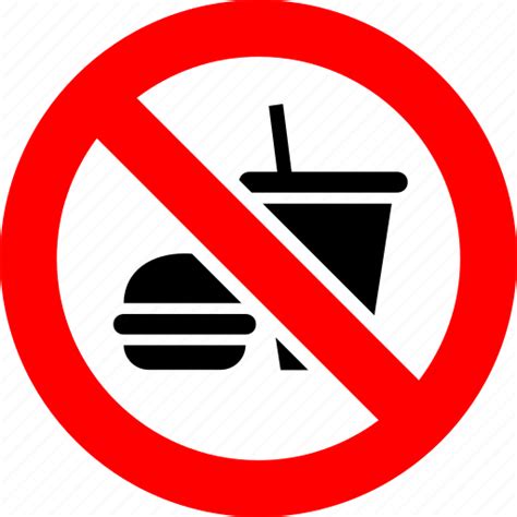 Ban, fast food, no, prohibition, sign icon