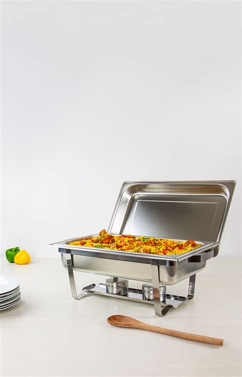 SQ Professional 7754 Banquet Chafing Dish W Roll Top Round Silver 6