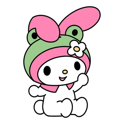 A Cartoon Bunny With A Pink Hat And Flower On It S Head Sitting In