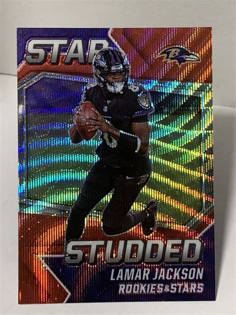 Lamar Jackson Rookies And Stars Star Studded Red Wave Prizm Ss