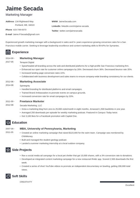 Marketing Manager Resume Sample Kickresume Riset