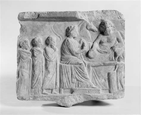 Marble Votive Relief Dedicated To A Hero Greek Attic Late