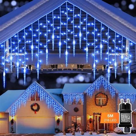 Rideau Lumineux Extérieur 5M 216 LED Guirlande Lumineuse Noel IP44