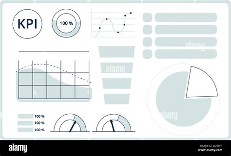 Elementos Del Panel De Control De Análisis De Rendimiento Iconos De Datos De Kpi Imagen Vector