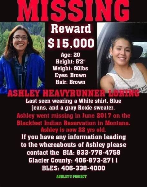 Ashley Loring Heavyrunner Last Seen On June 5 2017 In Browning