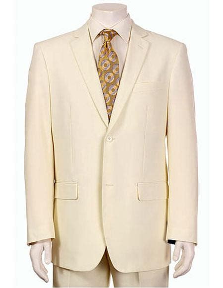 Mens Vitali Authentic 2 Button Cream Slim Fit Suit