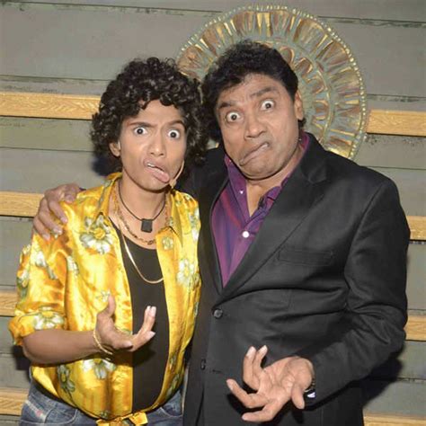 Jamie Lever With Her Father Johnny Lever On The Set Of Reality Show