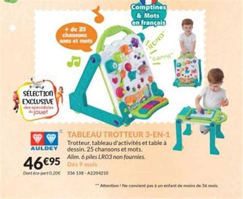 Promo Aulde Tableau Trotteur En Chez Jouets Sajou Icatalogue Fr