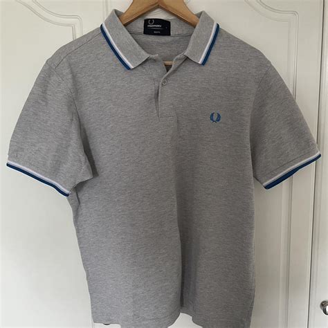 Fred Perry Men S Grey Polo Shirts Depop