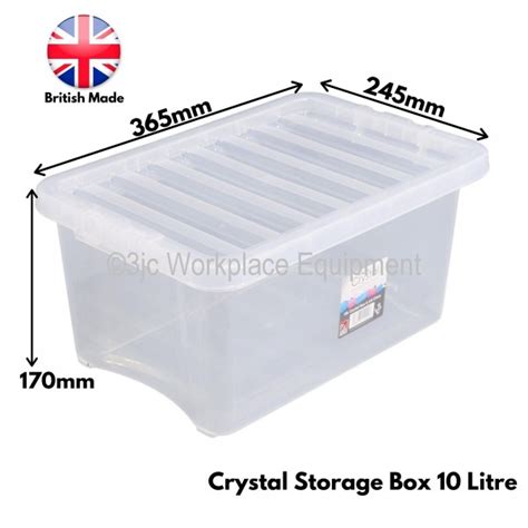 Wham Crystal Plastic Storage Box Lid Size 03 11 Litre 3JC