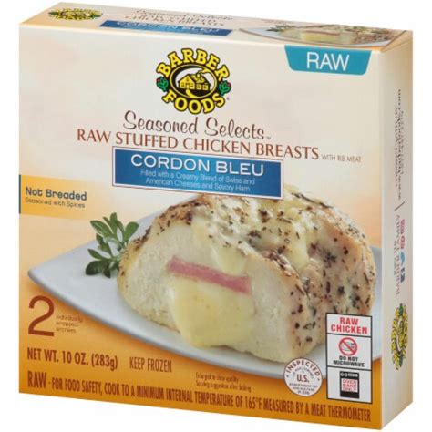 Barber Foods Seasoned Selects Raw Stuffed Cordon Bleu Chicken Breasts