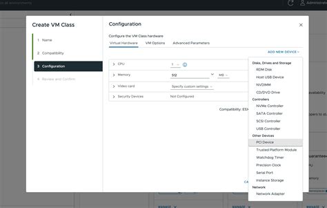 Implementar una máquina virtual con vGPU y otros dispositivos PCI en