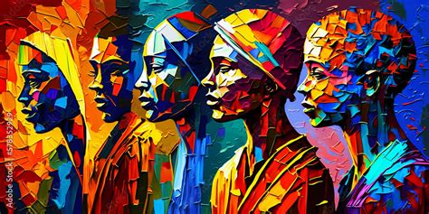 Abstract Painting Concept Colorful Art Of An African People African Culture Generative Ai