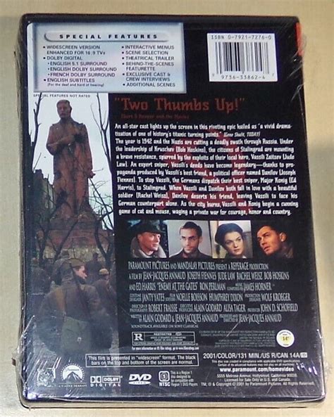 Enemy At The Gates Dvd Widescreen Joseph Fiennes Jude Law Ed