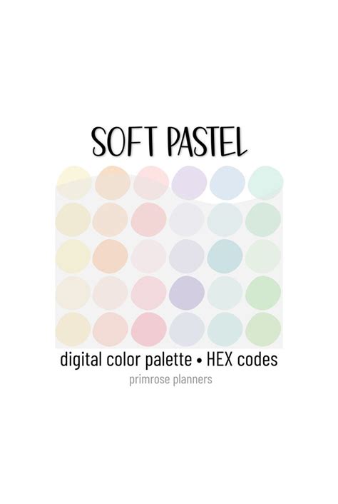 Soft Pastel Digital Color Palette Color Chart Goodnotes Tool Ipad