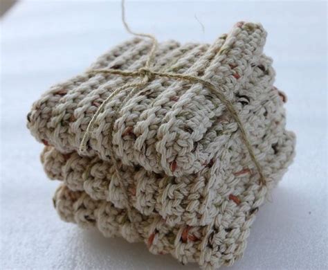 Natural All Cotton Dish Cloths Crochet Wash Cloths Etsy Crochet Washcloth Crochet