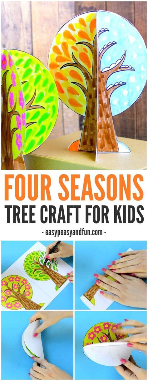 Four Seasons Tree Craft With Template Çocuklar Için Elişi Okul