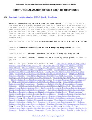 Fillable Online Institutionalization Of Ux A Step By Step Guide