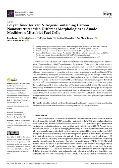 Pdf Polyaniline Derived Nitrogen Containing Carbon Nanostructures