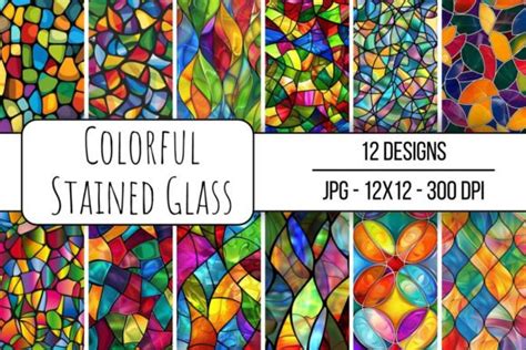 Colorful Stained Glass Seamless Pattern Graphic By Juniper Moon