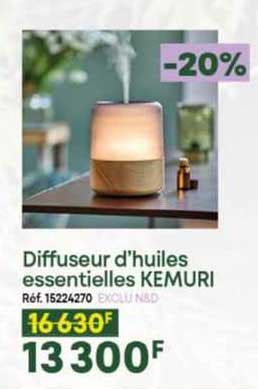 Promo Diffuseur D huiles Essentielles Kemuri chez Nature et découvertes