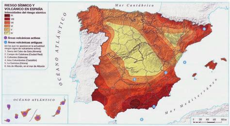 Tierra E Historia Mapa Riesgo Sísmico Y Volcánico En España