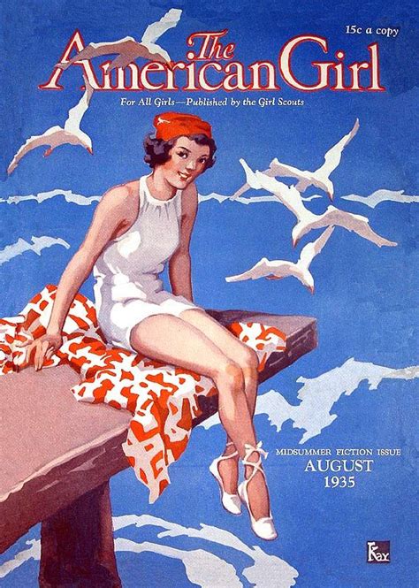 The American Girl August 1935 American Girl Magazine Magazine Cover Vintage Illustration