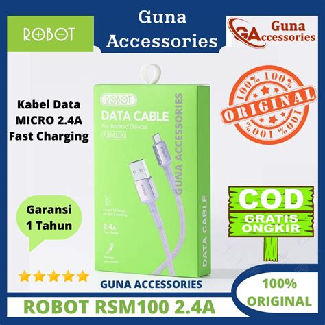 Jual Robot Kabel Data Rsm Purple Android Micro Usb M Data Cable