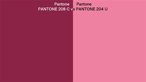 Pantone 208 C Vs Pantone 204 U Side By Side Comparison