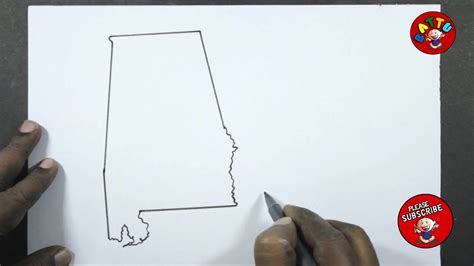 How To Draw Alabama Map Easy Drawing Simple Youtube