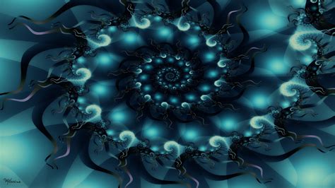 Wallpaper Illustration Abstract Spiral Symmetry Blue Pattern