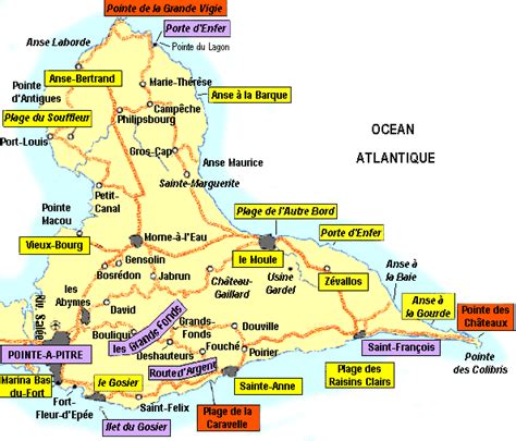 Carte Touristique De Guadeloupe Voyage Carte Plan