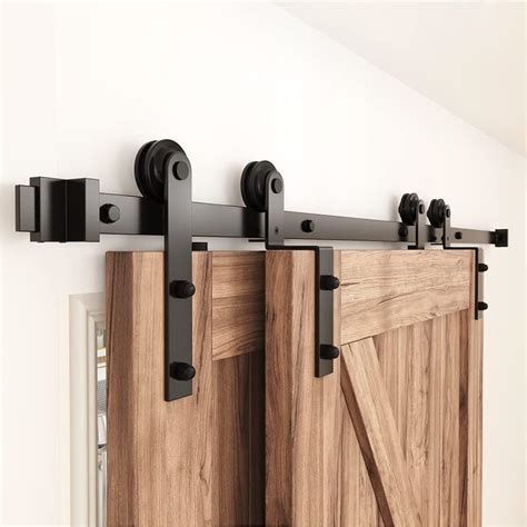 Zekoo 9ft Single Track Bypass Sliding Barn Door Hardware