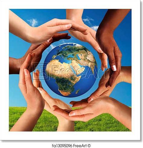 Free Art Print Of Multiracial Hands Together Around World Globe Artofit