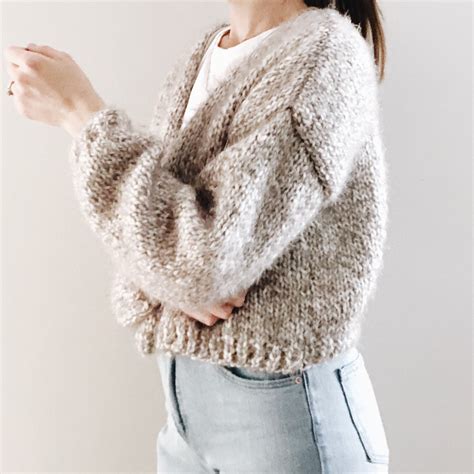 Knitting Pattern The Adelia Modern V Neck Cropped Cardigan Etsy