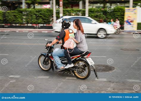 Motorbike Taxi Service In Bangkok Editorial Photo Image Of Culture