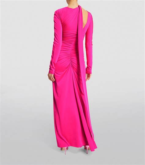 Womens Victoria Beckham Pink Asymmetric Ruched Maxi Dress Harrods Us