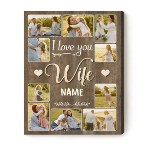 I Love You Wife Personalized Photo Collage Canvas Wife Gifts From