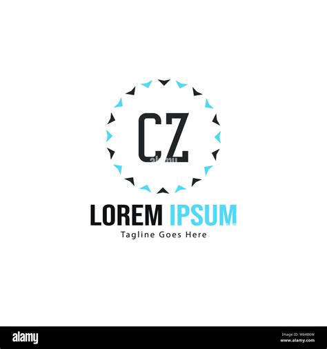 Initial CZ Logo Template With Modern Frame Minimalist CZ Letter Logo