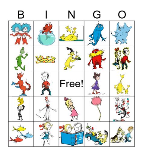 Dr Seuss Bingo Card