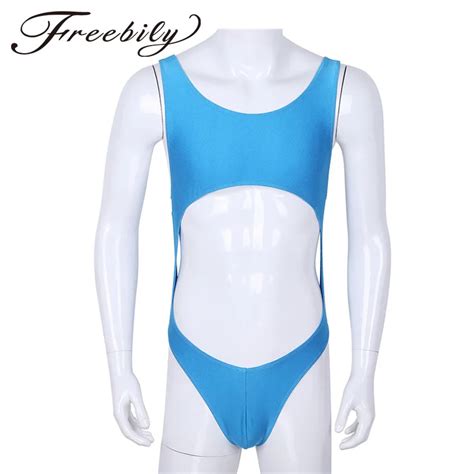 Sexy Mens Lingerie One Piece Body Suit Leotard Sleeveless Cut Out