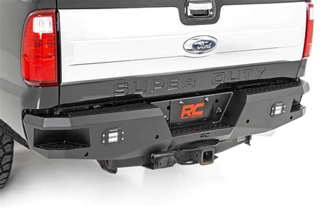 Rough Country Heavy Duty Led Rear Bumper For 99 16 Ford F 250f 350 10784 Rough