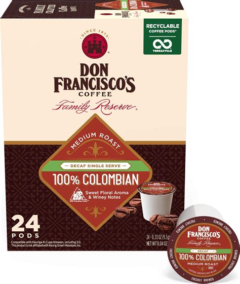Amazon.com: Don Francisco's Decaf Colombia Medium Roast Coffee Pods: 24