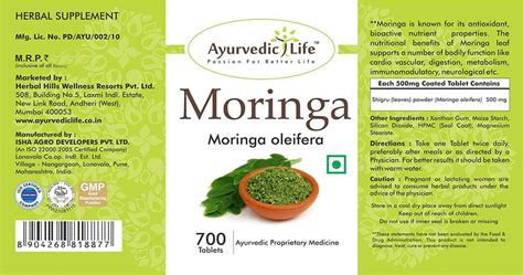 Buy Ayurvedic Life Moringa Tablets Value Pack Of Online Get