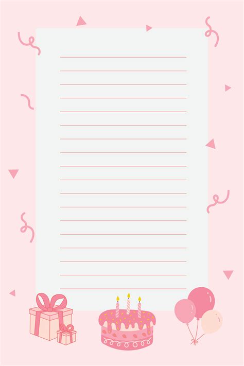 Happy birthday cute pink note 40161258 Vector Art at Vecteezy