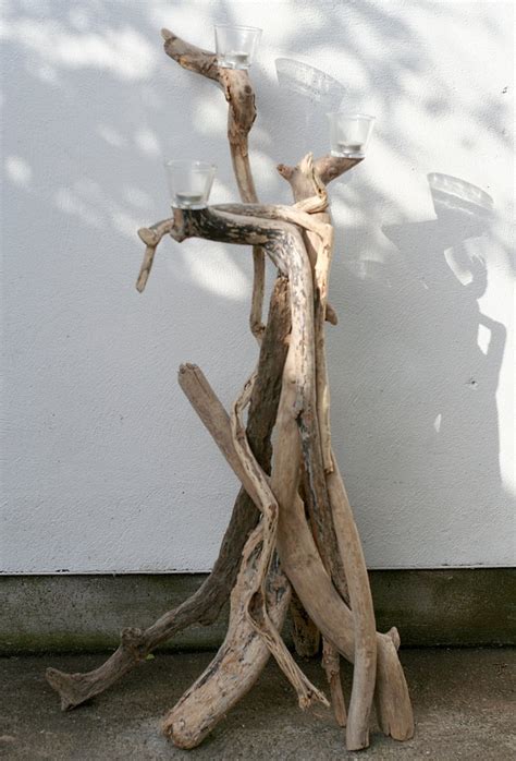 Driftwood Candle Holder Floorstanding Candelabra Folksy