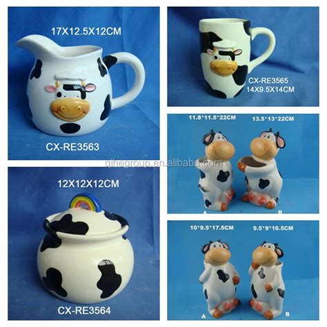 Cow Shape Airtight Canister Custom Ceramic Cow Food Canister Seal