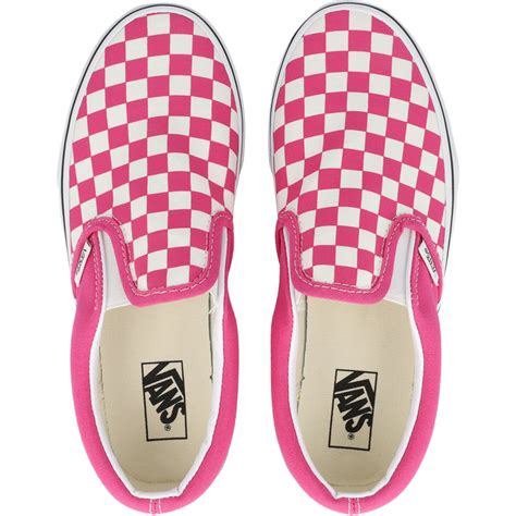 Vans Classic Jn Classic Slip On Fuchsia Purple Checkerboardtrue White